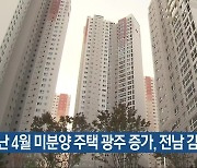 지난 4월 미분양 주택 광주 증가·전남 감소