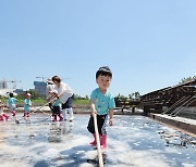 어린이들의 염전 체험