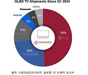 1분기 OLED TV 출하량 6% 감소…LG전자, 점유율 49%로 1위