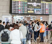 여행객들로 붐비는 김포공항 출국장