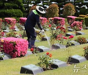 현충일 앞두고 유엔군 전몰장병 묘역 단장