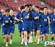 공식훈련 갖는 한국 축구 대표팀 [사진]