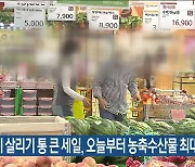 경기 살리기 통 큰 세일, 오늘부터 농축수산물 최대 30% 할인