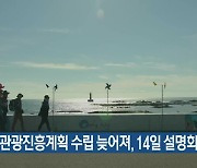 제4차 관광진흥계획 수립 늦어져, 14일 설명회