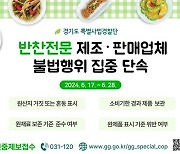 경기도 특사경, 반찬 제조·판매업체 집중 단속