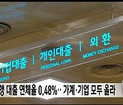 은행 대출 연체율 0.48%‥가계·기업 모두 올라