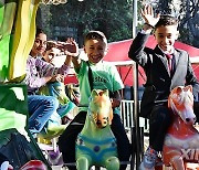 SYRIA-DAMASCUS-KIDS-EID AL-ADHA HOLIDAY