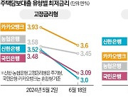 주담대 금리 디커플링…고정형↓ 변동형↑