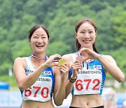 [포토] '메달과 하트' 활짝웃는 김지연과 오수정