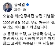 尹 “평화는 말이 아닌 강력한 힘으로”…제2연평해전 승전기념일 메시지