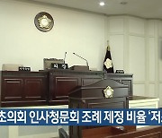 기초의회 인사청문회 조례 제정 비율 ‘저조’