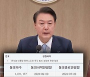 [속보] '尹 탄핵 촉구' 국민 청원 13일 만에 100만 돌파