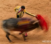 투우 경기 펼치는 스페인 투우사