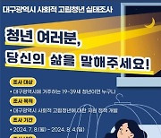 대구시, 사회적 고립청년 실태조사 설문 실시