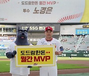 SSG 랜더스, 도드람한돈 월간 MVP 투수 노경은-타자 박지환