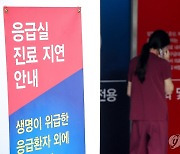 응급실에 놓인 진료 지연 안내문