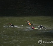 Paris Olympics Mayor Swim