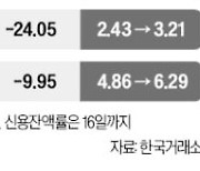 테마주 조정…'빚투' 늘린 개미