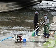 복구작업 시작한 청계천