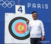 랭킹라운드 1위 차지한 김우진 [파리 2024]