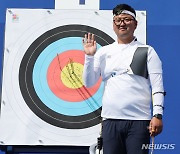 랭킹라운드 1위 차지한 김우진 [파리 2024]