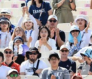 남자 양궁 대표팀 응원하는 女대표팀·정의선 회장