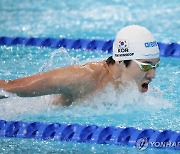 16명 뽑는데 '15위'... 남자 접영 200m 김민섭, '턱걸이' 준결승행[파리 수영]