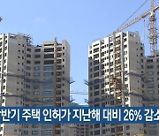 상반기 주택 인허가 지난해 대비 26% 감소