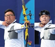 [속보] 한국 양궁, 남자 개인전 은메달 확보…김우진-이우석 4강 맞대결