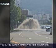 마산 해안도로 오수관 터져…악취·교통 불편