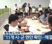 충청북도의회 “11개 시·군 현안 확인…해결 노력”