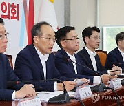 예산안 관련 당·정협의회서 발언하는 추경호 원내대표