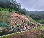 원주시, 5호 군도 용곡∼압곡 수해복구…추가낙석 우려 전면통제