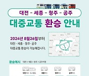 대전·세종·청주·공주 오갈 때 3차례 무료 환승 가능(종합)