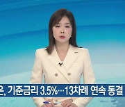 한은, 기준금리 3.5%…13차례 연속 동결