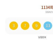 1134회 로또 1등 3, 7, 9, 13, 19, 24…보너스 23