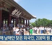 지난해 남해안 찾은 외국인, 208억 원 소비