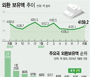 [그래픽] 8월 외환보유액 4159.2억 달러…2개월 연속 증가