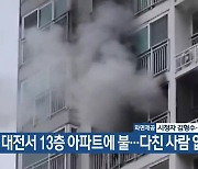 대전서 13층 아파트에 불…다친 사람 없어