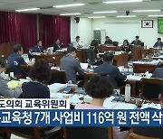 충북교육청 7개 사업비 116억 원 전액 삭감