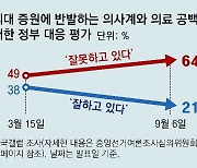 “정부대응 잘못” 49%→64%… “진료차질 걱정” 69%→79%