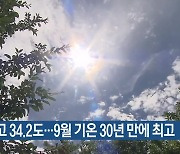 부산 낮 최고 34.2도…9월 기온 30년 만에 최고