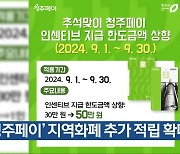 ‘청주페이’ 지역화폐 추가 적립 확대