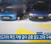 사이드미러 펴진 차량 골라 금품 절도 20대 구속