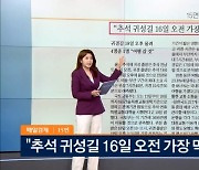 "추석 귀성길 16일 오전 가장 막혀요" [아침&매일경제]