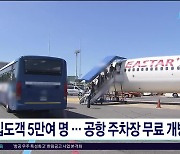 입도객 5만여 명..공항 주차장 무료 개방