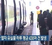 최근 5년간 열차 유실물 하루 평균 430여 건 발생