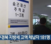 대구·경북 지방세 고액 체납자 181명