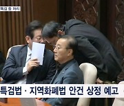 야, 쌍특검·지역화폐법 등 처리 예고…여, 필리버스터 등 검토