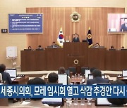 세종시의회, 모레 임시회 열고 삭감 추경안 다시 심의